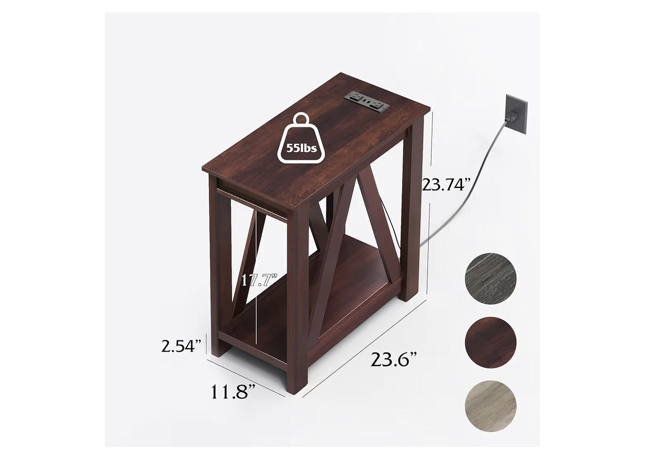 WLIVE End Tables Living Room Set of 2 With Charging Station