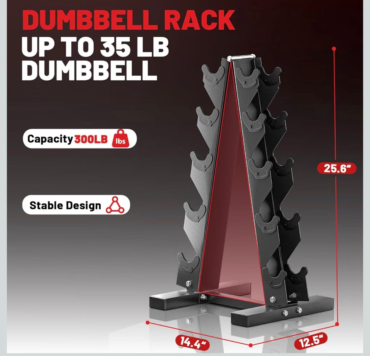 Dumbbell rack up to 35 lb dumbbells