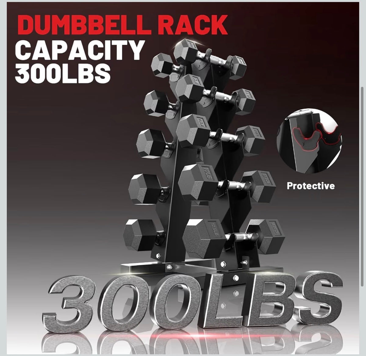 A-frame dumbbell rack 300 lb capacity