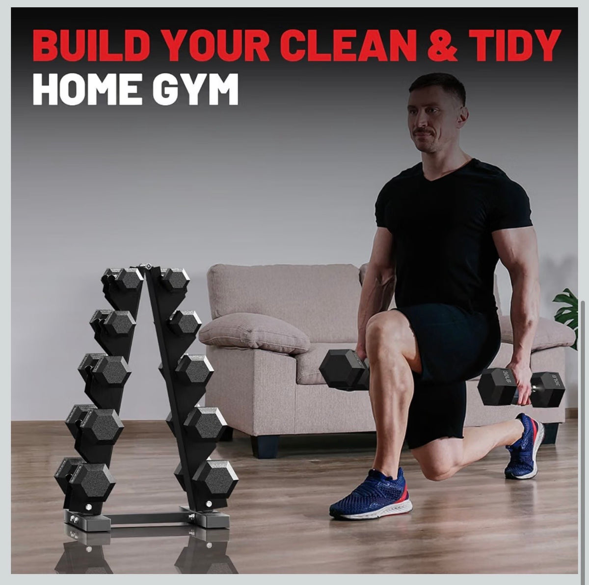A-frame dumbbell rack for home gym