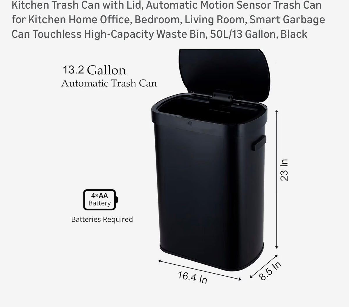 Bote de basura touchless con sensor de movimiento