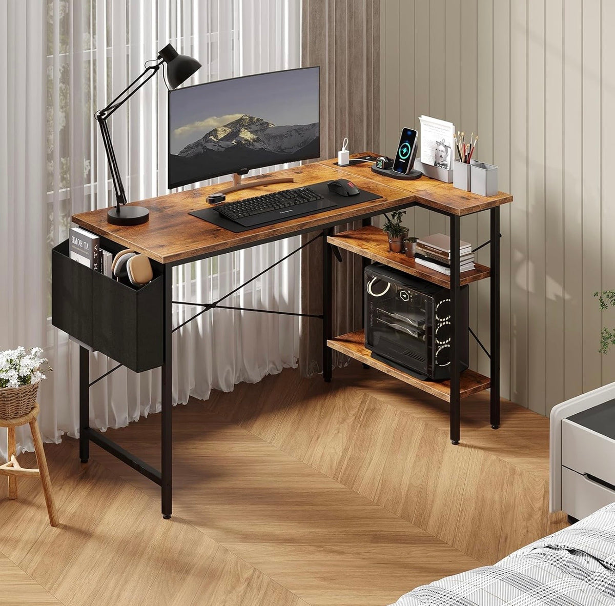 DUMOS corner gaming desk rustic