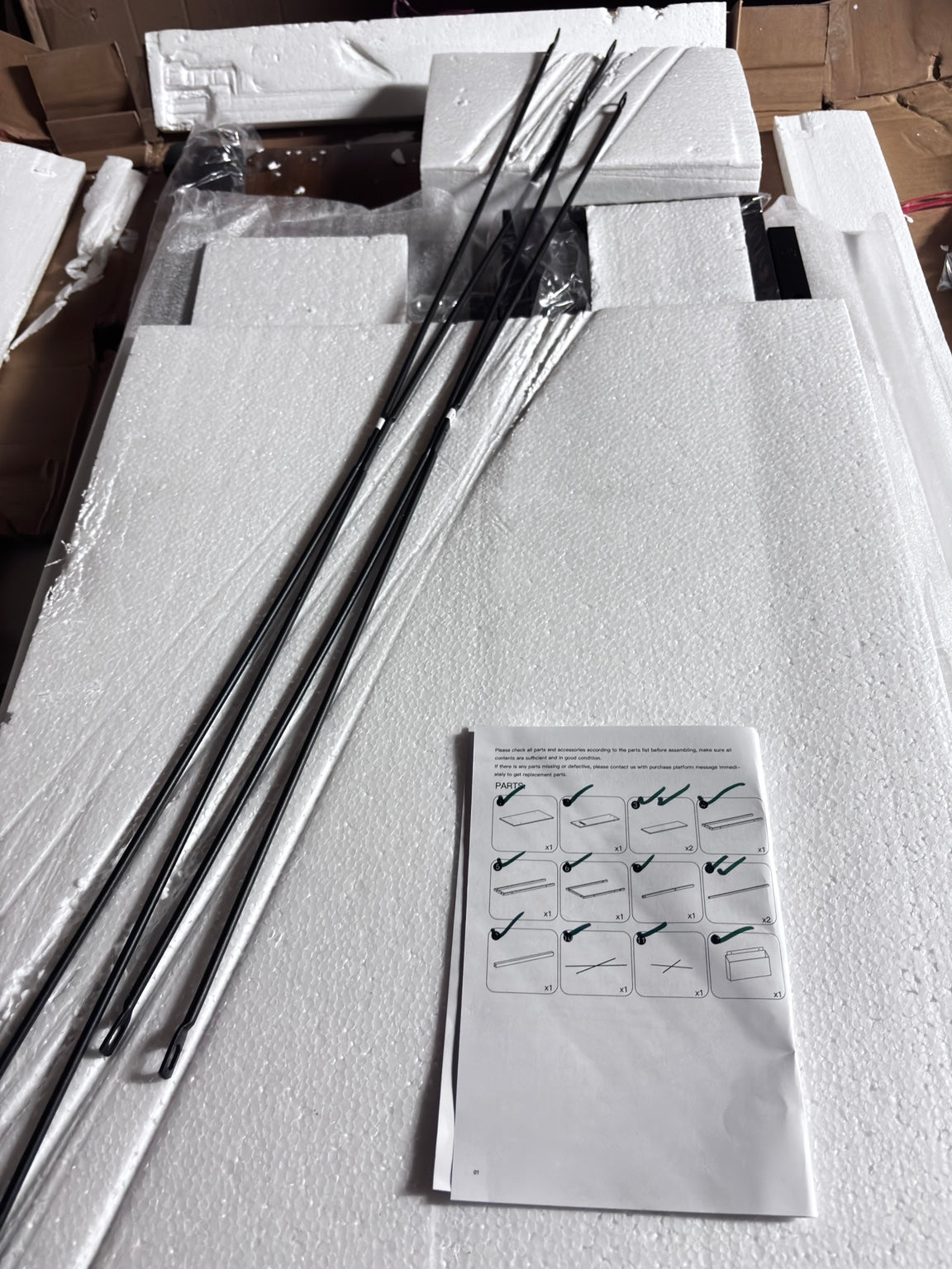 Actual DUMOS desk parts inspected