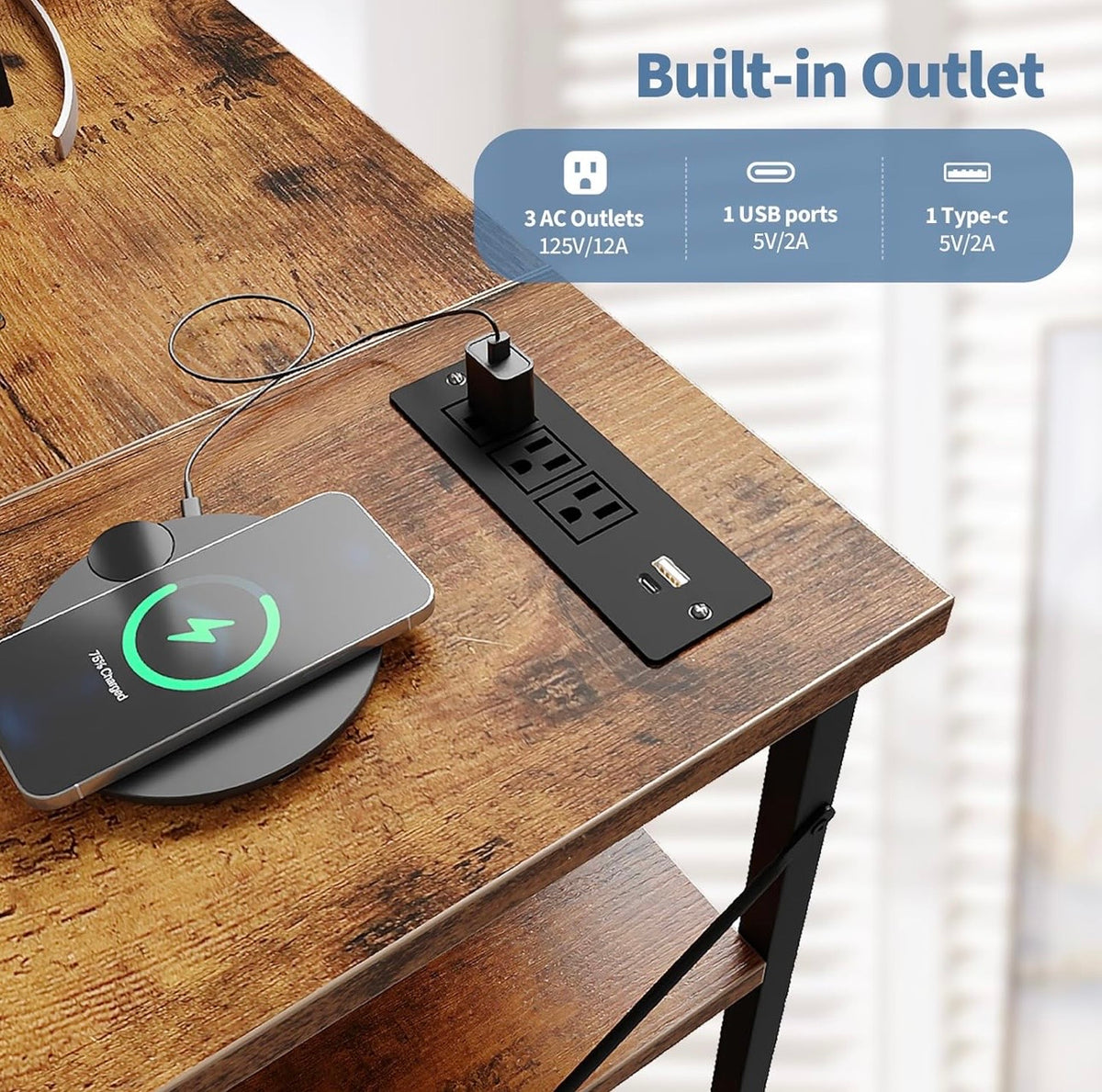 DUMOS desk built-in power strip