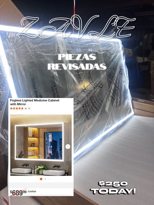 Fogless Lighted Medicine Cabinet with Mirror - ZAVLE $250