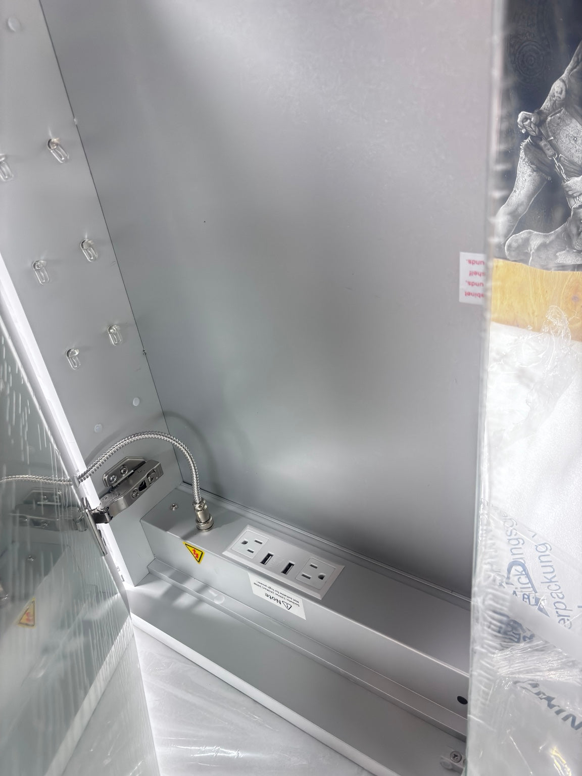 Medicine cabinet dual outlets and USB ports