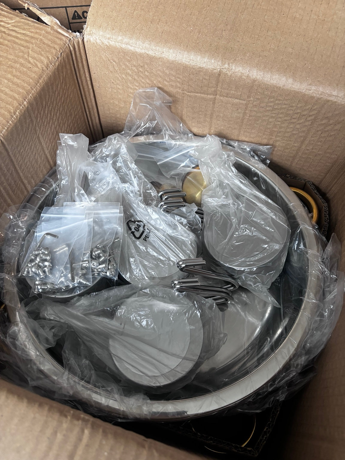 GARVEE chafing dishes inspected parts in box