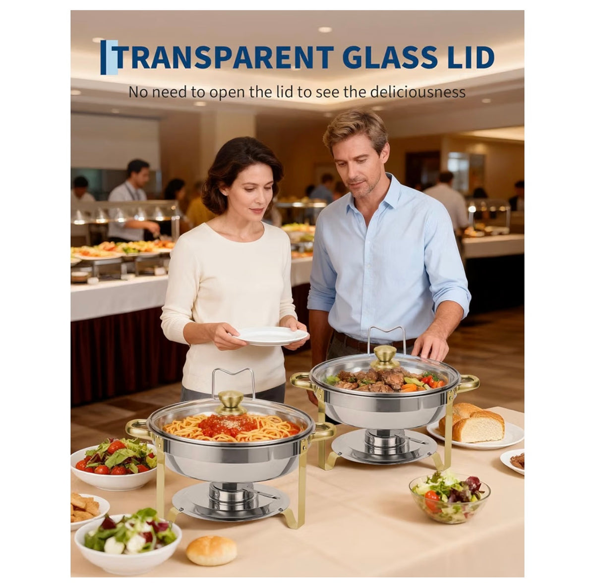 GARVEE chafing dishes transparent glass lid