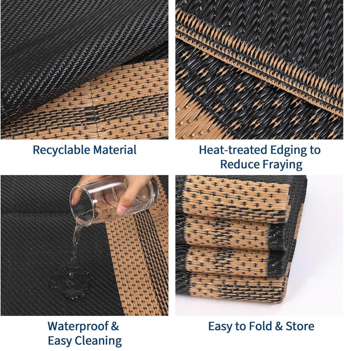 GARVEE Panel Brown outdoor rug material and folding details