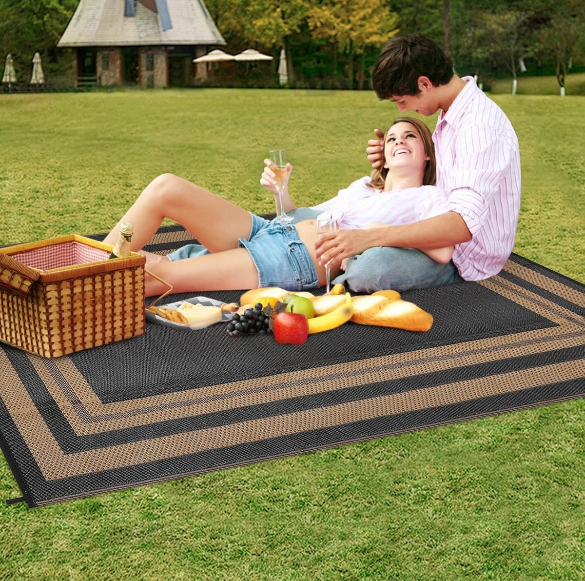 GARVEE 10x14 outdoor rug picnic use
