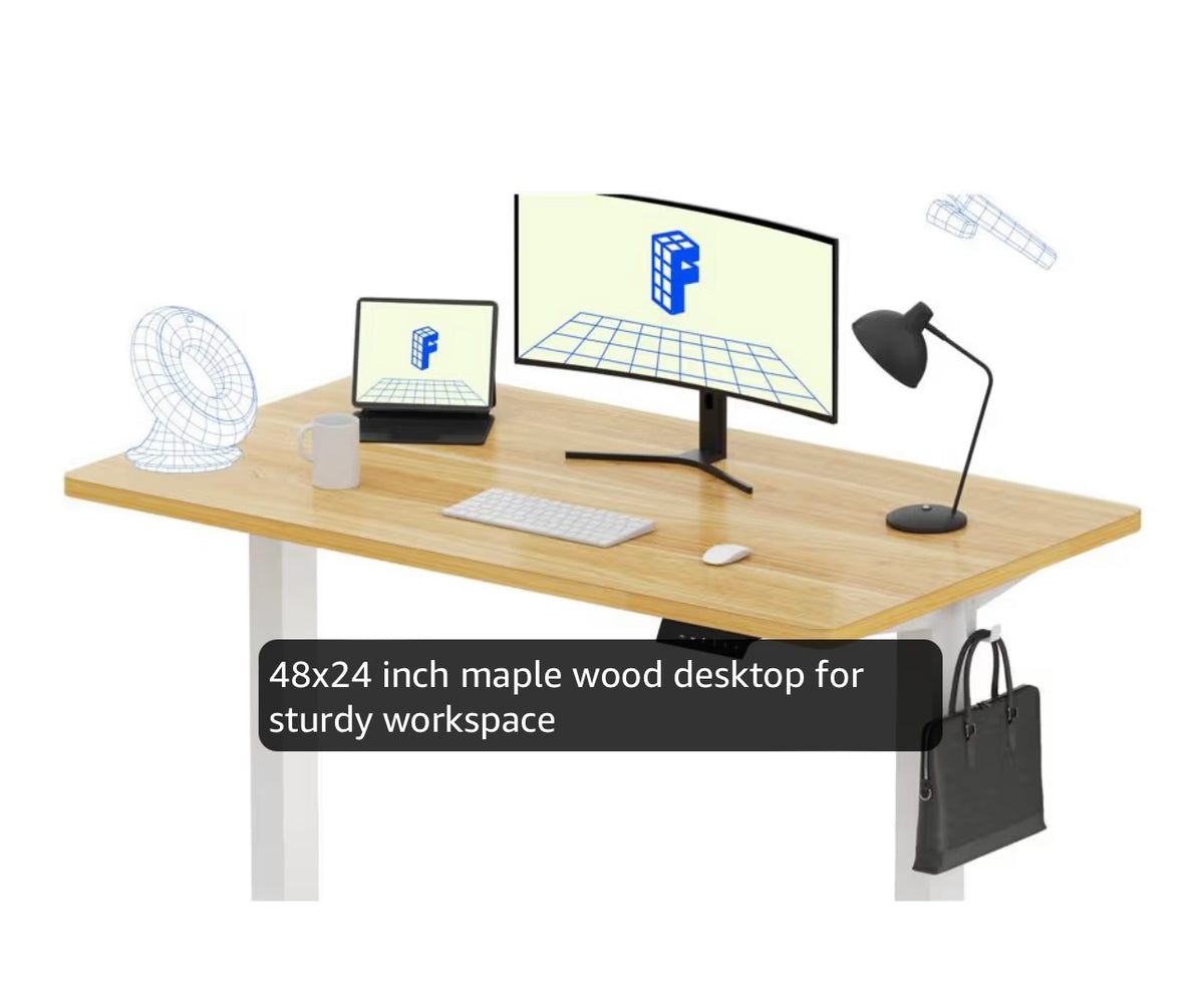 Superficie de escritorio de madera de 48x24 pulgadas con accesorios de oficina