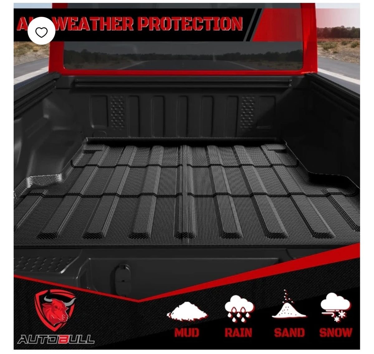 All weather Jeep Gladiator truck bed protection mat