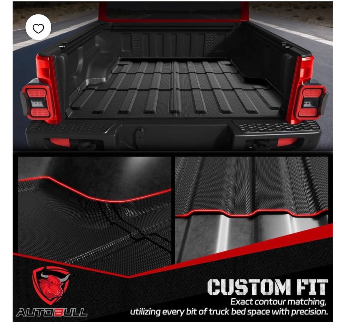 Custom fit Jeep Gladiator JT truck bed mat