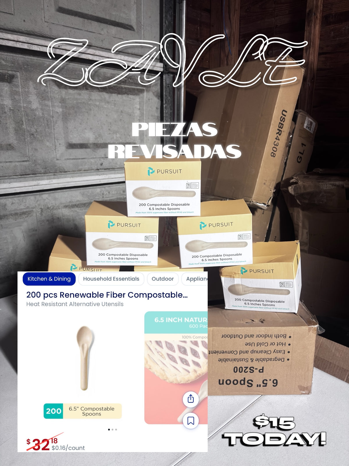 Pursuit 200 compostable disposable 6.5 inch spoons - ZAVLE