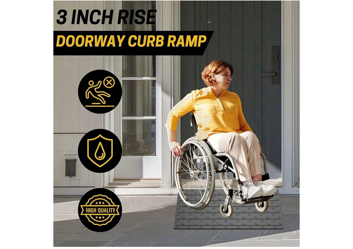 3 inch doorway curb ramp for wheelchair access