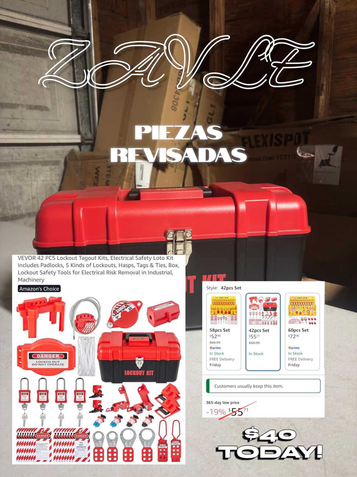 VEVOR 42-piece lockout tagout kit - ZAVLE