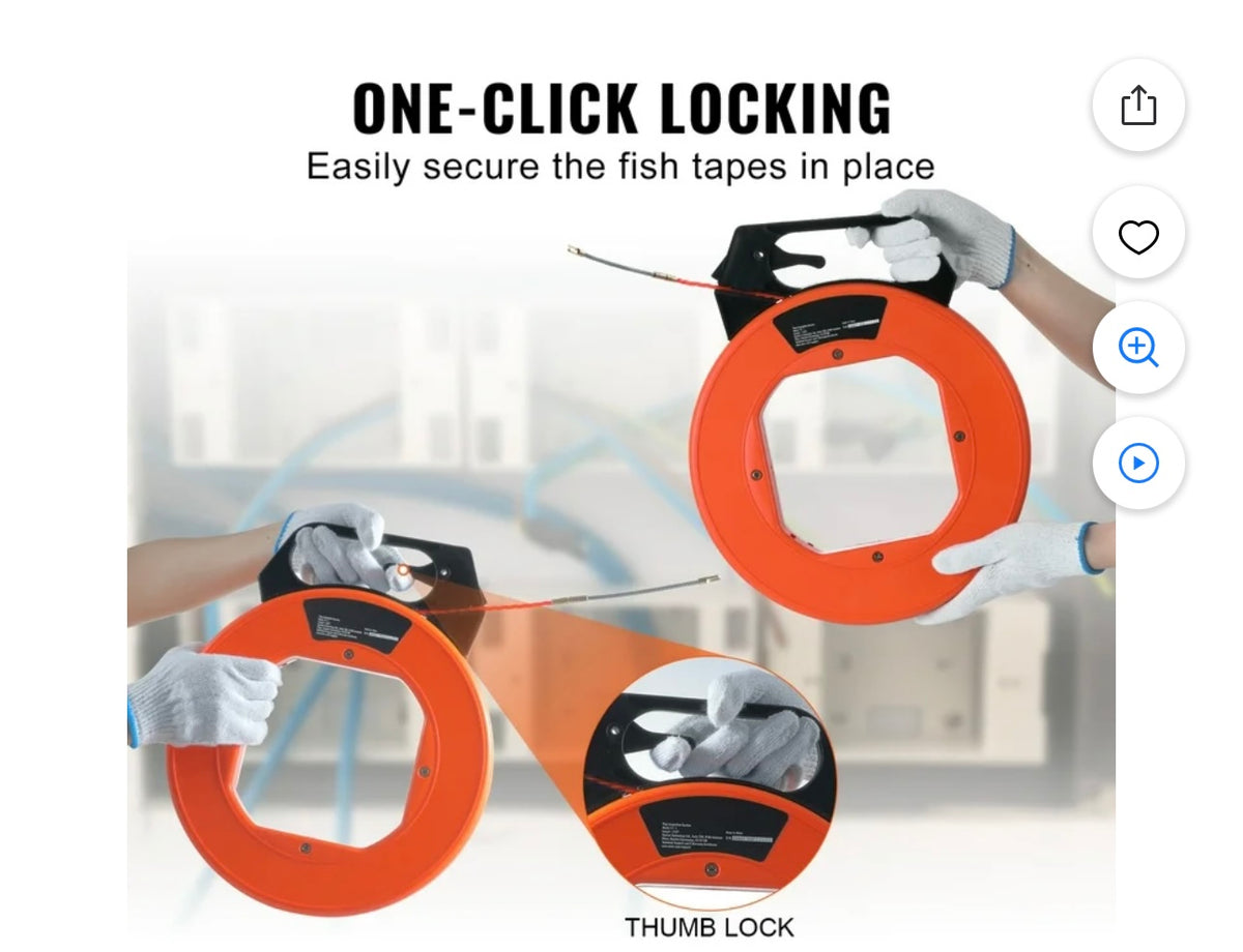 VEVOR fish tape one-click locking