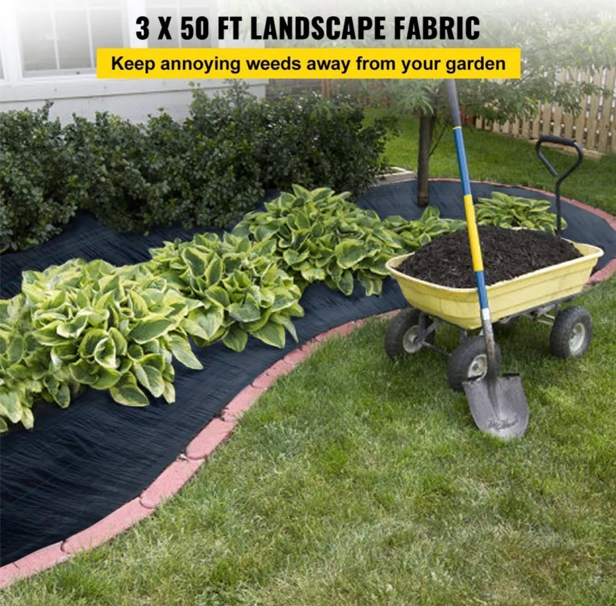 VEVOR 3 x 50 ft landscape fabric in garden