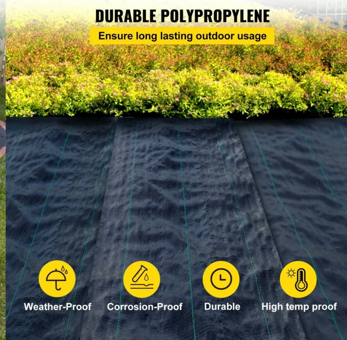VEVOR weed barrier durable polypropylene