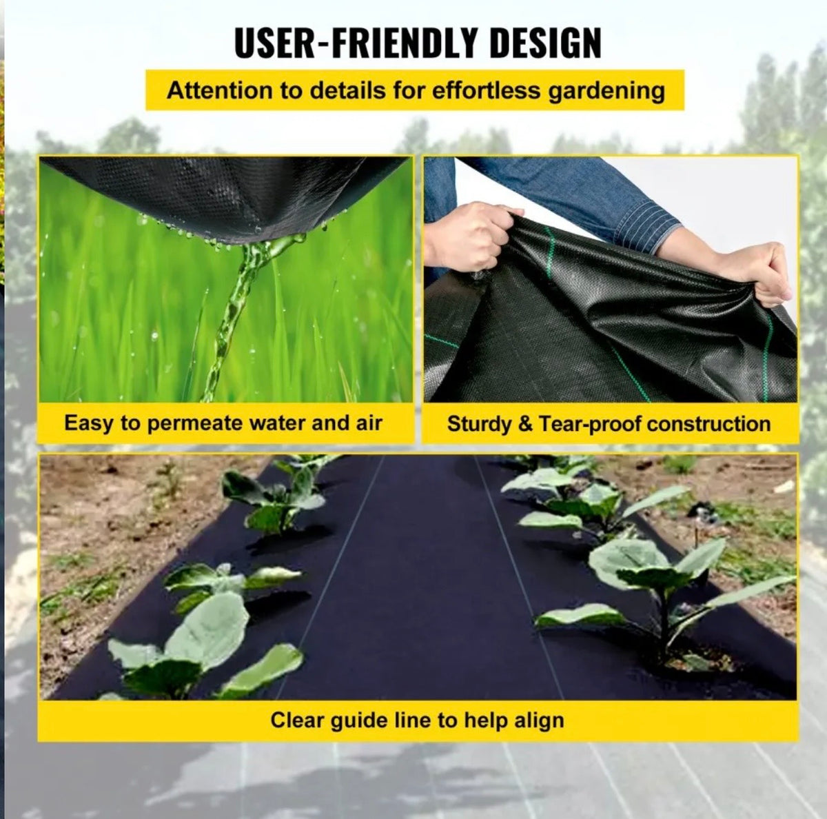 VEVOR weed barrier user-friendly design