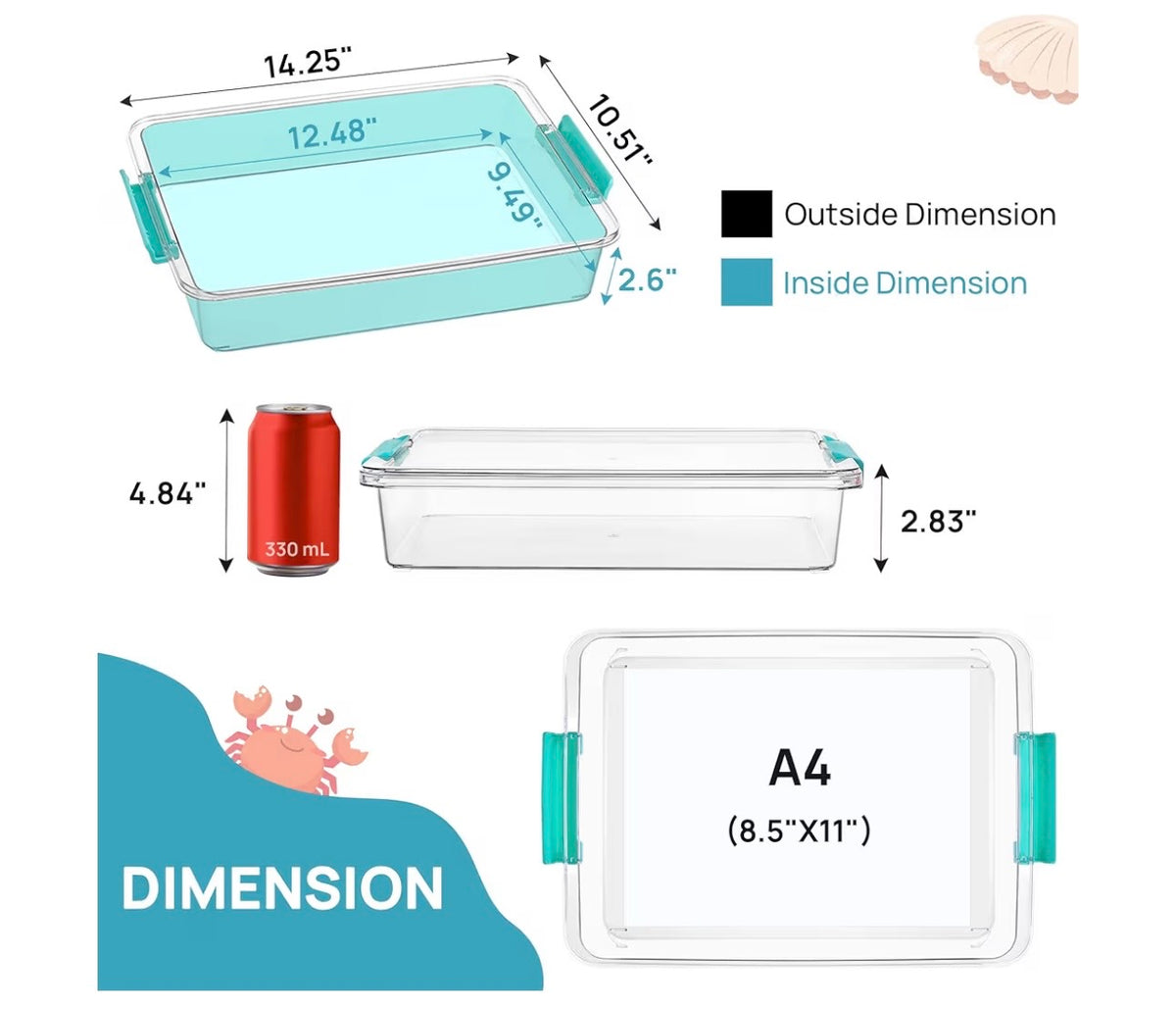 Vtopmart clear organizers with lids