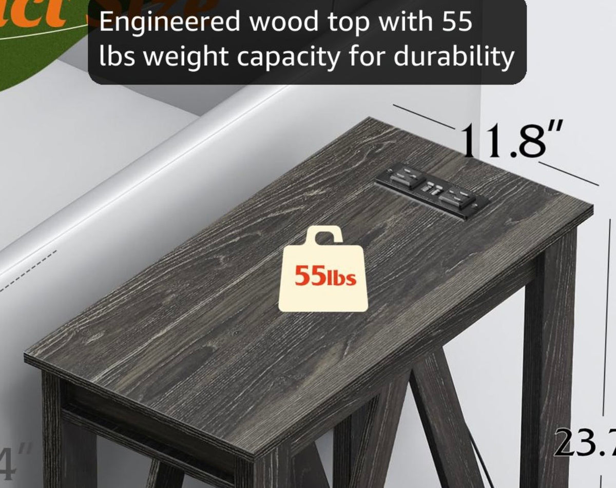 WLIVE end table engineered wood top and 55 lb capacity