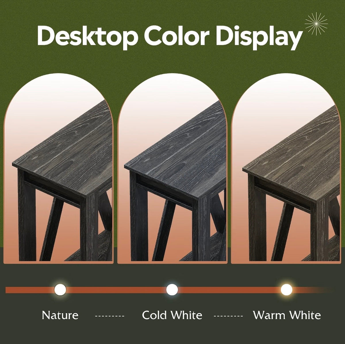 WLIVE end table charcoal black color display