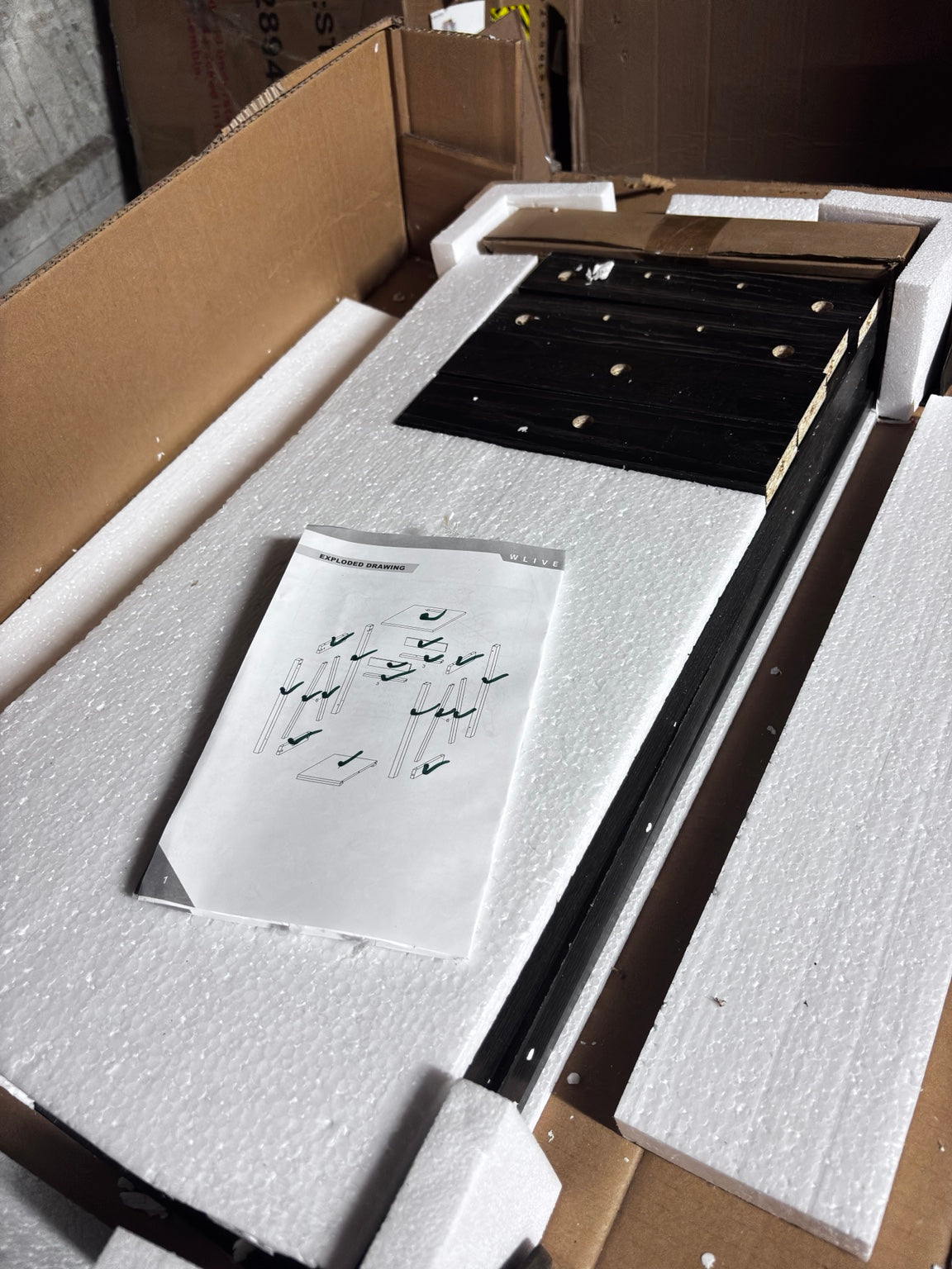 Actual WLIVE end table panels and parts inspected
