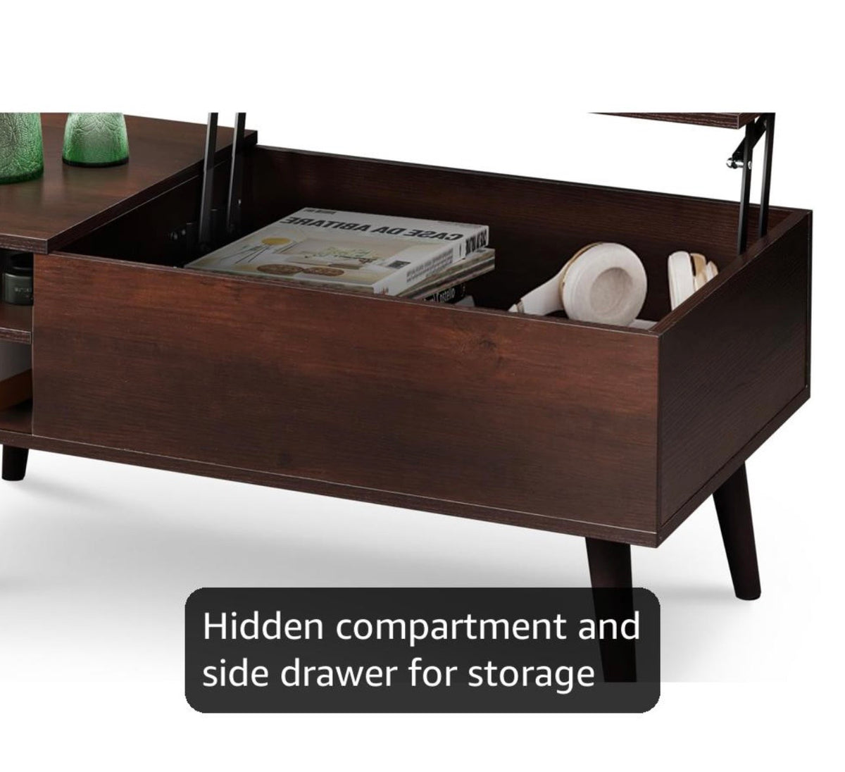 WLIVE coffee table hidden storage compartment