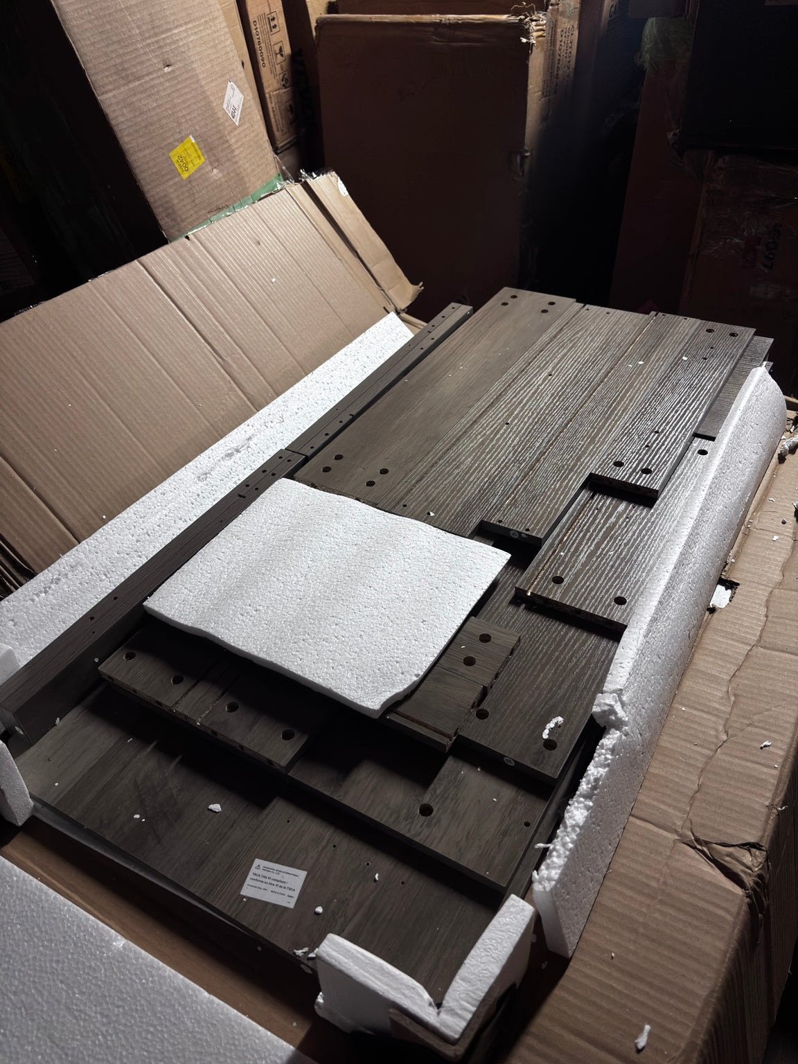 WLIVE Lift Top Coffee Table Grey parts inspected