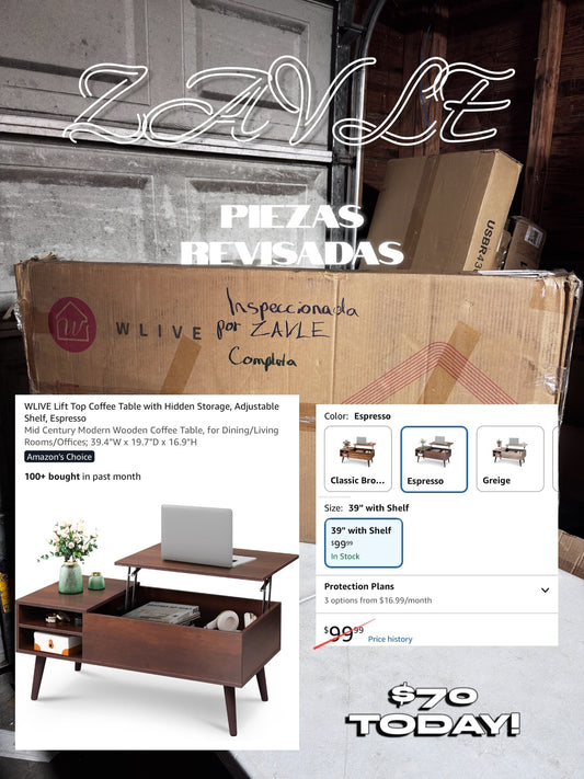 WLIVE lift top coffee table espresso - ZAVLE