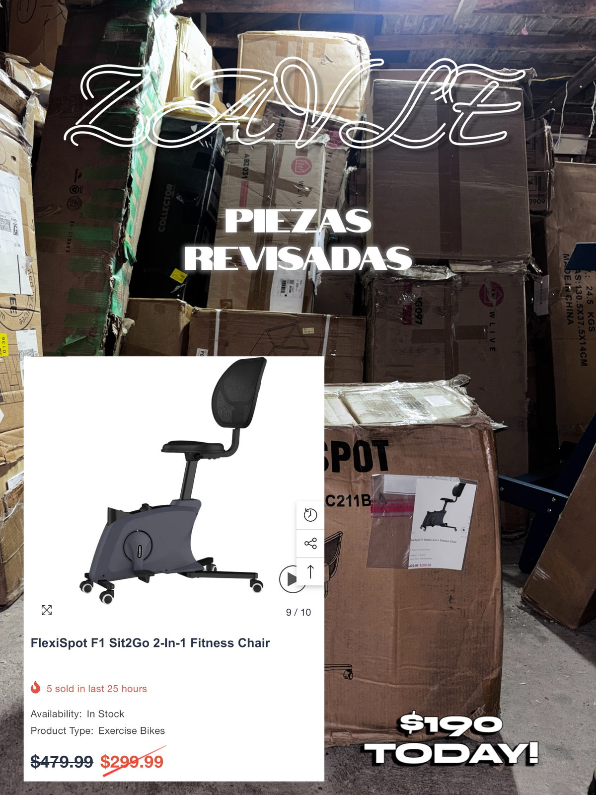 FlexiSpot F1 Sit2Go 2-in-1 Fitness Chair color gris oscuro