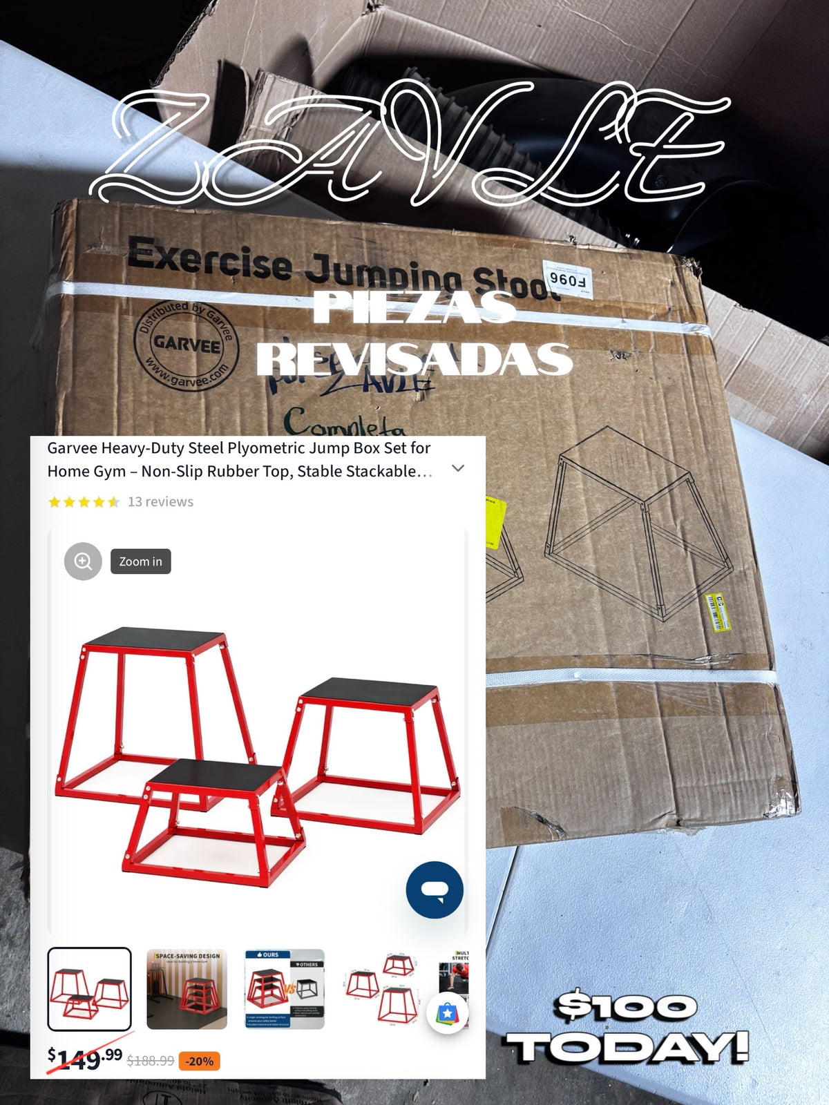 GARVEE Heavy-Duty Steel Plyometric Jump Box Set - ZAVLE $100
